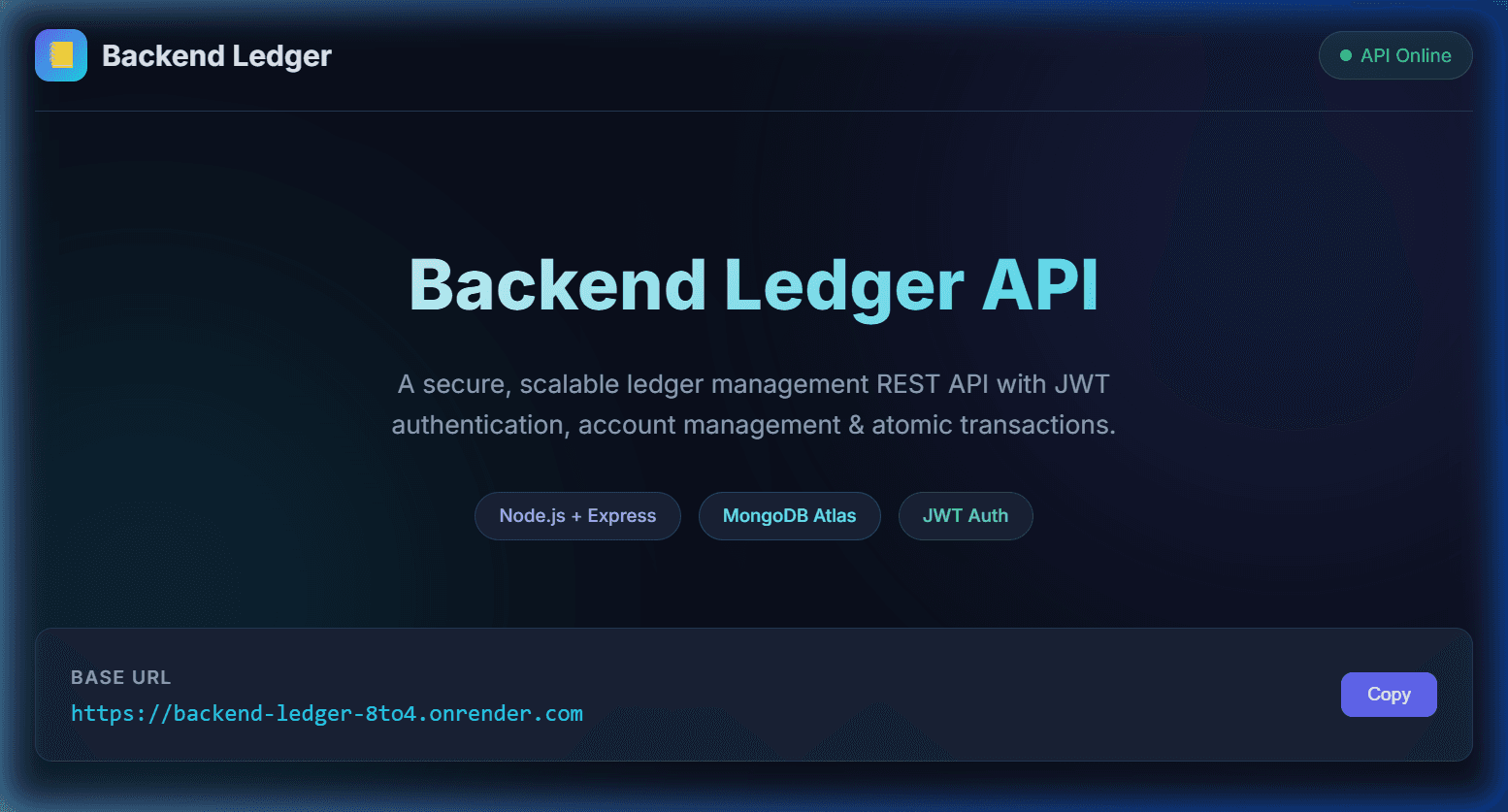 Interface of Ledger System