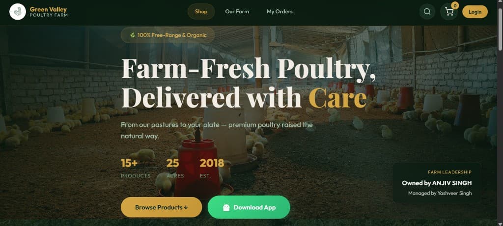 Interface of Green Valley Poultry Farm
